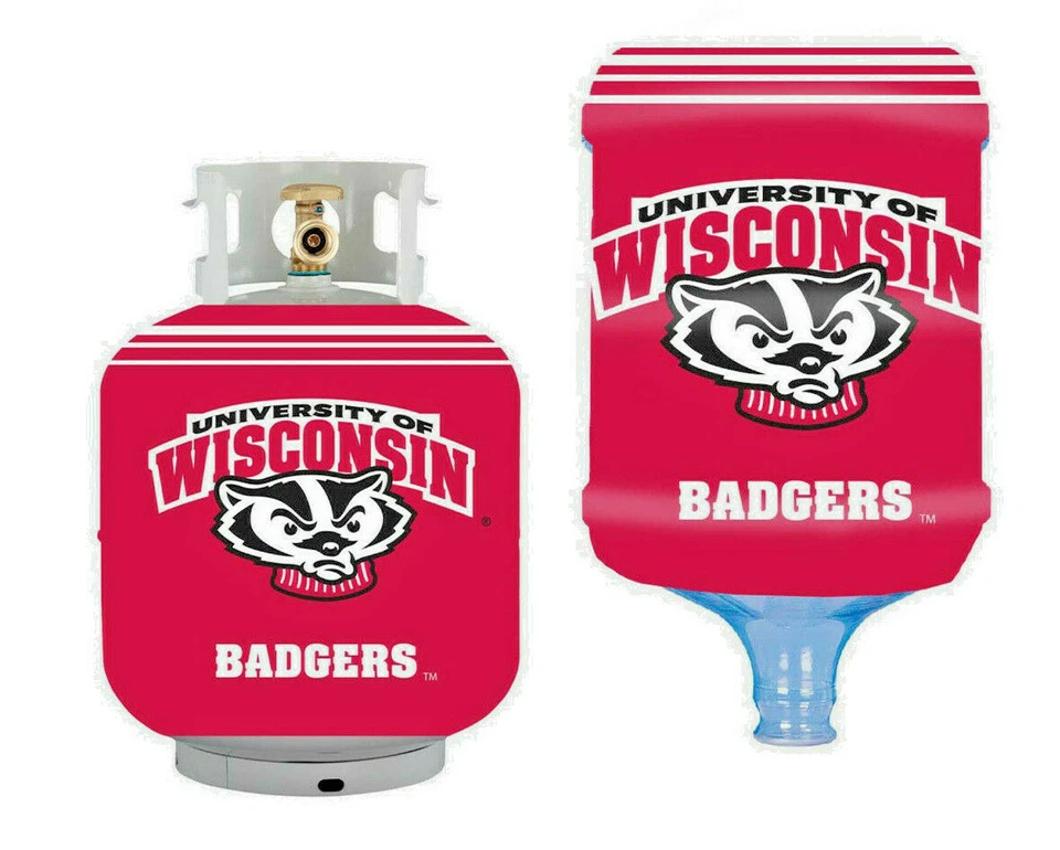 Wisconsin Badgers Propane Tank Water Cooler Cover NCAA Licensed Fits Any 5-Gal - Image 1 of 4