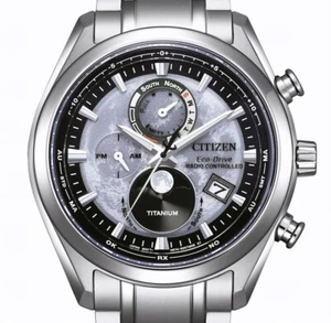 Citizen Tsuki-yomi SuperTitanium Eco-Drive OROLOGIO RADIO SOLARE con fasi lunari BY1010-81H - Foto 1 di 5