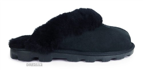 Pantofole UGG Coquette nere in pelliccia scamosciata da donna taglia 9 *nuove con scatola*