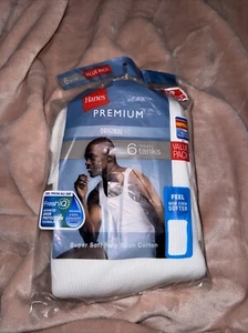 Hanes Premium Original Fit 6 Tagless Tanks Size S Cl34 - Picture 1 of 2