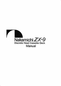 Manuale di assistenza per Nakamichi ZX-9 - Foto 1 di 1