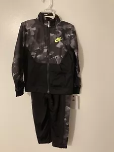 Nike 4T/ 2pc Tracksuit Jogger Set Full Zip Camo Black - Picture 1 of 7