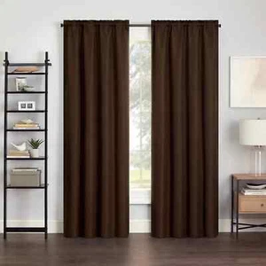 63"X43" BLACKOUT CURTAIN PANEL(S) ESPRESSO DARK BROWN THERMAL PROTECTION ECLIPSE - Picture 1 of 3