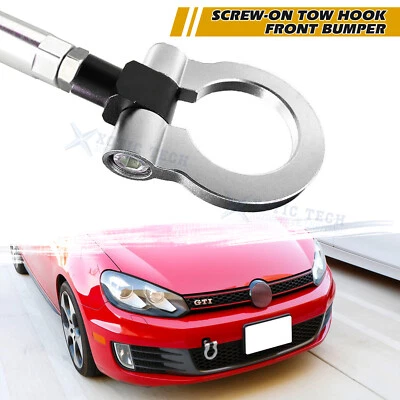 Gancho de remolque de aluminio con tornillo plateado para Volkswagen Golf MK6 2010-2014 Foto 1 de 4