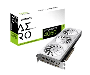 Gigabyte 4060 Aero OC 8GB White DP HDMI Video card PCI Express 4.0 X8 GDDR6 - Picture 1 of 5