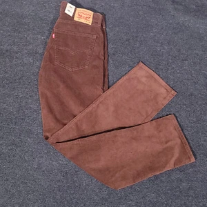 Levis 505 Corduroy Pants Mens 36x34 Regular Fit Brown Straight Leg Stretch NWT - Picture 1 of 22