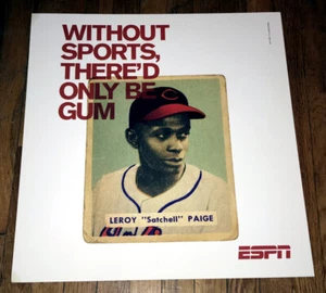 VINTAGE ESPN SATCHEL PAIGE 1949 BOWMAN BASEBALL CARD SUBWAY POSTER 22x21 INCHES - Picture 1 of 1