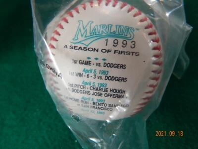 April 3, 1993 Baseball MIAMI Florida MARLINS Inaugural Memento Souvenir NIP - Image 1 of 3
