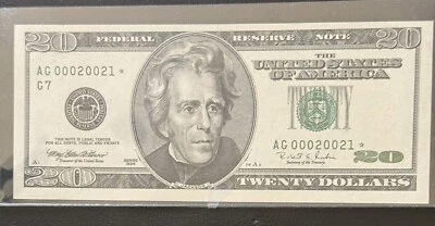 1996 $20 Star Note * Low Serial Number  00020021* - Image 1 of 2