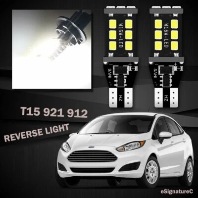 2 x White Backup Reverse Light 921 T15 2835 LED Bulb For 2014 - 2019 Ford Fiesta - Image 1 of 4