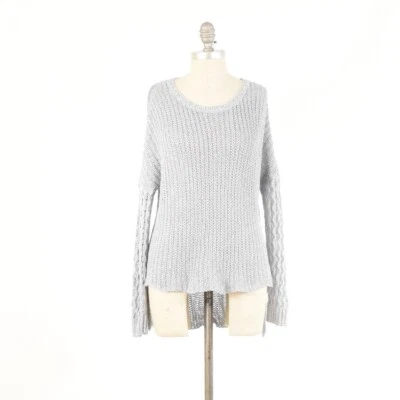 Suéter Feel the Piece S Hilo jaspeado Manga Larga holgado dobladillo alto-bajo Pullover Foto 1 de 4