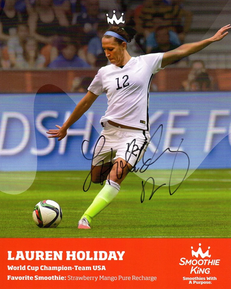 Foto firmada por Lauren Holiday de 8x10 del equipo de campeones de la Copa Mundial de Estados Unidos certificado de autenticidad Foto 1 de 1
