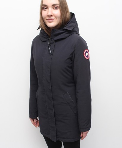 Parka donna CANADA GOOSE Victoria piumino giacca cappotto con cappuccio blu navy taglia XS