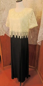 Vintage Jeffrey & Dara Romantic Gatsby White Lace Top Black Dress S14 w/Tags - Picture 1 of 12