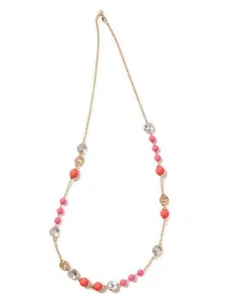 Banana Republic verrückte Herren Kristallkugel Halskette neu mit Etikett $ 39,50 orange pink - Bild 1 von 12