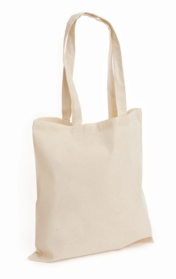 D&H CLOTHING UK Pack of 1/3/5/10/25/50 cotton tote bags natural handle canvas shopping bag lot