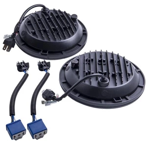 2 Pcs 7 Inch Round LED Headlight Headlamp For Jeep Wrangler JK LJ TJ 1997-2016 - Picture 1 of 12