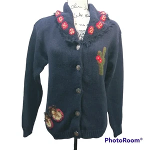 The Eagle's Eye 90er blau Strickpullover Southwestern Stickerei Gr. S - Bild 1 von 8