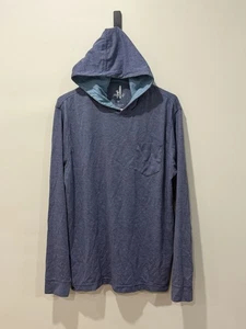 Johnnie-O Hoodie Shirt Herren mittelblau Baumwolle Pullover Langarm Surf Tasche - Bild 1 von 3