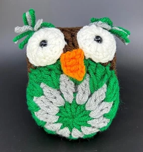 Harry Potter Handmade Crochet Hogwarts House Colors Slytherin Inspired Owl Gift - Picture 1 of 10