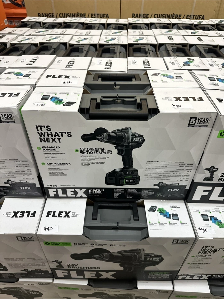 Flex 24V турбо молоток дрель комплект с 2 батареи и зарядное устройство и чехол новая коробка - Изображение 1 из 2