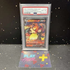 LANCE’S CHARIZARD V PSA 8 NM-MINT POKEMON 2021 CELEBRATIONS COLLECTION - Imagen 1 de 5