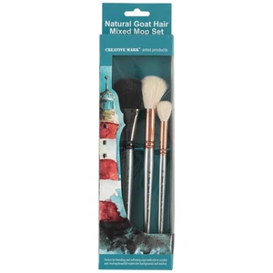 Creative Mark Natural Goat Hair Mop Brush Set - Set of 3 Assorted - Picture 1 of 7