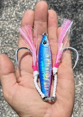 New Solid Tungsten Jig 250g  Tiny 3 1/2 “  Glow Lowest Profile Bluefin Tuna Tg - Image 1 of 3