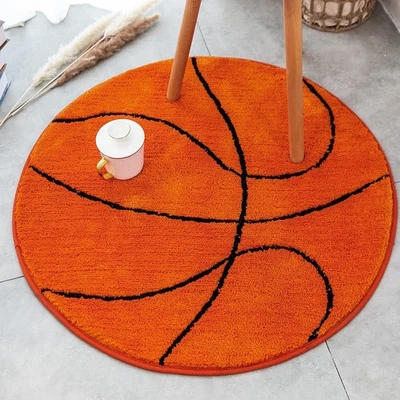 Alfombra de baloncesto Fancytan para dormitorio de niños, alfombra deportiva alfombras de área redonda alfombra F... Foto 1 de 4