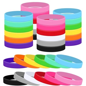 24 Stück Multicolor Silikon Armbänder Gummi Armbänder für Sport Party Gastgeschenk - Bild 1 von 7