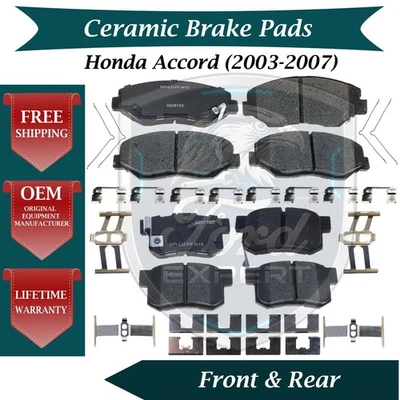 Nuevo kit de pastillas de freno delanteras y traseras de cerámica OE para Honda Accord 2003-2007 9 años de garantía Foto 1 de 4