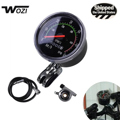 Velocímetro mecánico analógico estilo vintage para bicicleta con herrajes Foto 1 de 4