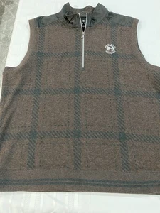 Fairway & Greene The Natural Pebble Beach Logo Men’s Size XL Quarter Zip Vest - Picture 1 of 5