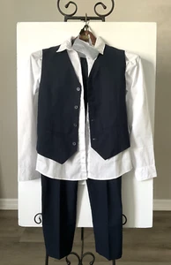 H&M Boys 4-Piece Dressy Set Black Vest Pants Shirt Bow Tie US 14 11–12 Years - Picture 1 of 18