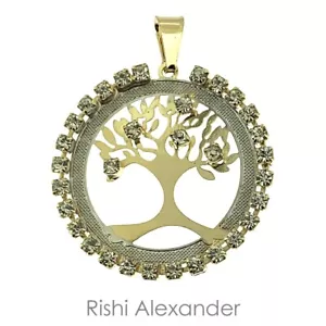 Gold Filled Tree of Life CZ Halo Pendant - Picture 1 of 2