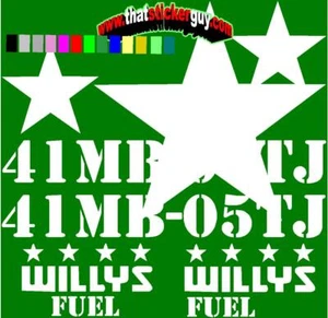 Kit de 9 pegatinas para Jeep Wrangler US ARMY Star se adapta a JK TJ yj xj militar - Imagen 1 de 10