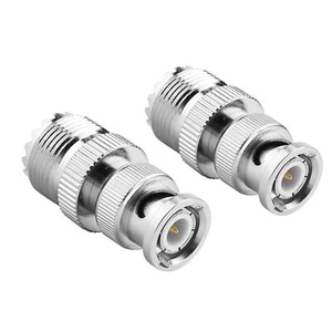 2 sztuki wtyczki BNC na UHF SO239 PL-259 gniazdo RF kabel adaptera koncentryczny MER - Zdjęcie 1 z 12