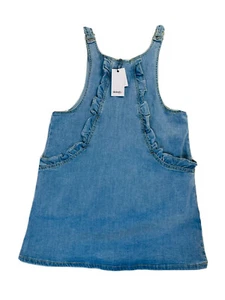 New Hudson Kids Girls XL Aurora Skirtall Overall Denim Jean Frilly Lace - Picture 1 of 7