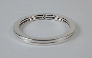 Sterling Silver .925 - 28mm Split Ring Key Ring Made in USA Free US Ship - Picture 1 of 2