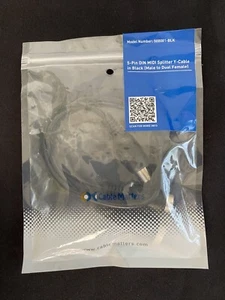 5-Pin DIN Splitter Y-Cable Black (Male to Dual Female) 500081-BLK (Brand New)  - Picture 1 of 2