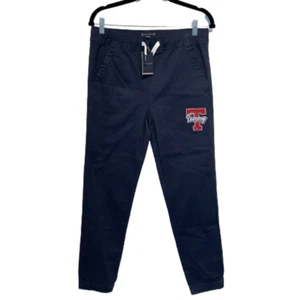 NWT Tommy Hilfiger Varsity Letter Navy Jogger Pants Size 16/18 - Picture 1 of 11