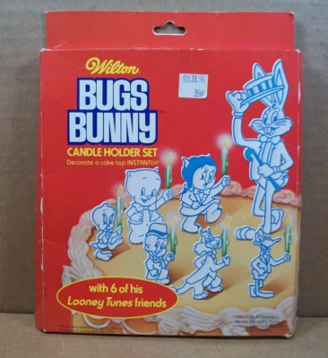 De colección 1979 ~ Juego de candelabros Wilton Bugs Bunny (Looney Tunes) ~ Sellado Foto 1 de 4