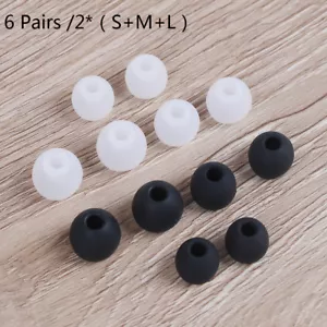 6 pairs/2*(S+M+L) universal in-ear earphone headphoe earbuds silicone rubber·:J - Picture 1 of 8