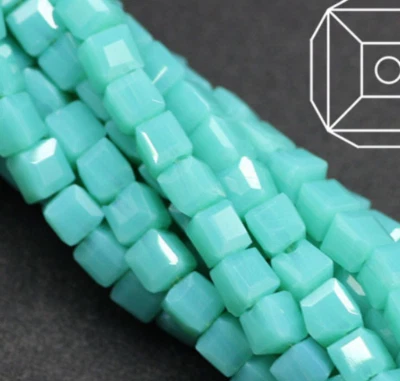 4mm 6mm 8mm Crystal square glass spacer loose beads diy jewelry accessories - Image 1 of 4