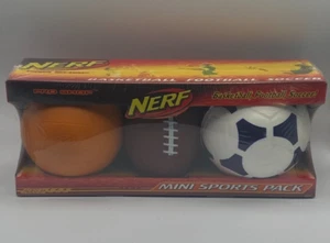 NERF Pro Shop Mini Sports Pack Balls Basketball Football Soccer NEW SEALED - Picture 1 of 8