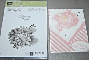 Stampin Up Heartfelt Blooms Clear - Mount Stamp Set NIP Cling Mount - Picture 1 of 3