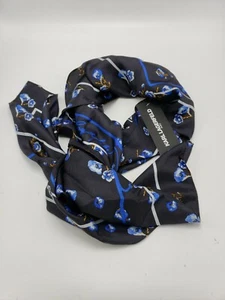 $78 Karl Lagerfeld blue silk square scarf Cobalt Q14 - Picture 1 of 9
