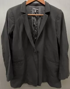Eileen Fisher Blazer 10 schwarz lange Linie Wollmischung Stretch Karriere Freizeit Jacke - Bild 1 von 10
