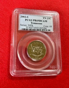 2002 S TN QUARTER PCGS PR69DCAM TENNESSEE - Picture 1 of 2