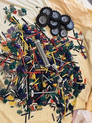 K'NEX 7 Lbs Mixed LOT Rods Connectors Clamps  Gears Wheels Parts Knex - Image 1 of 4